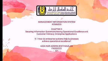 CHAPTER 9 :  ACHIEVING OPERATIONAL EXCELLENCE & CUSTOMER