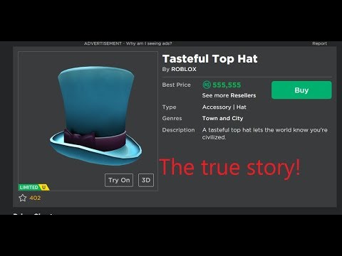 The Story Behind The Tasteful Top Hat Roblox Youtube