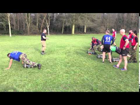 Rev bear crawl with power bag.
