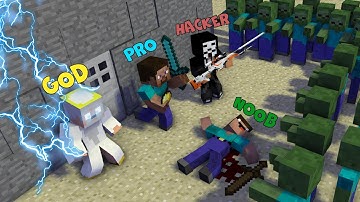 NOOB vs PRO vs HACKER vs GOD : ZOMBIE APOCALYPSE in Minecraft ! AVM SHORTS Animation