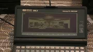 HP200LX Palmtop PC with Adlib Soundcard plays Police Quest 2 thru a PCMCIA LPT card