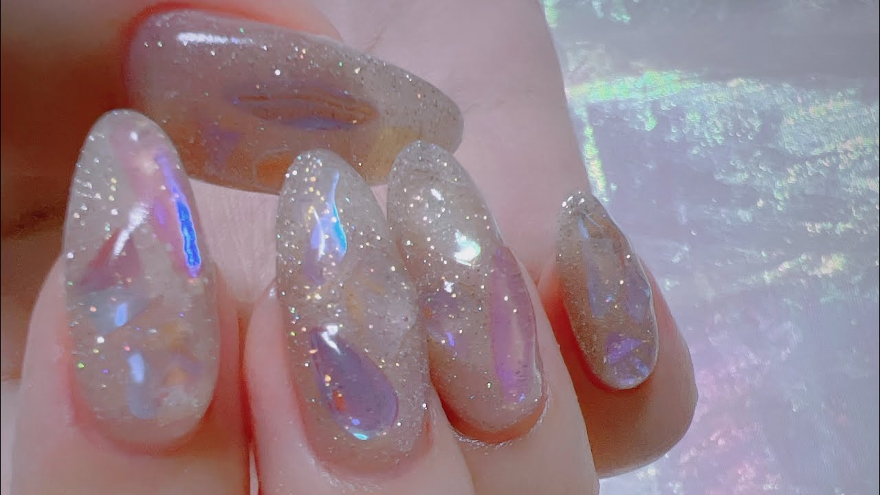 Getting an aurora glossy, jelly-like manicure ♡ - YouTube