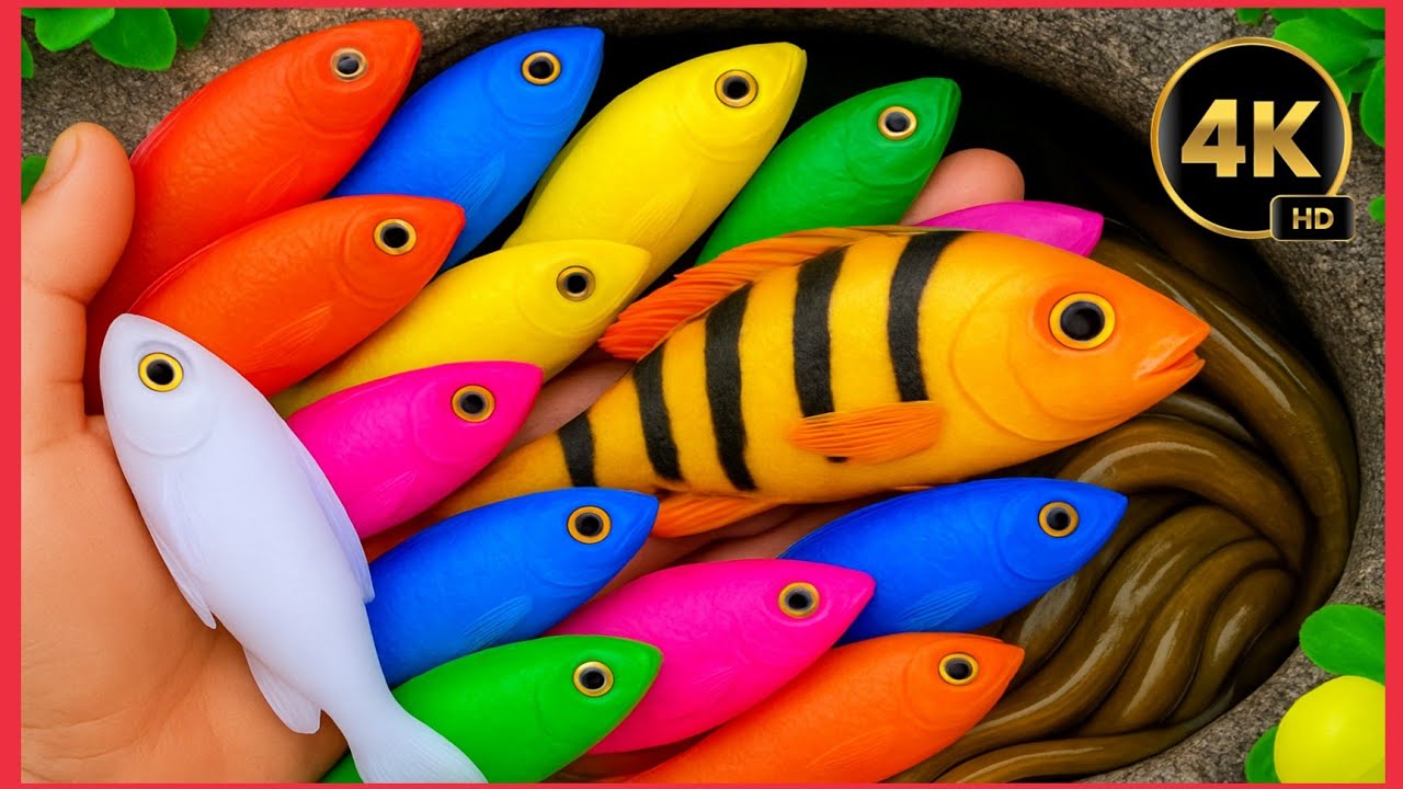 4K Ultra HD_Amazing Giant Egg Fishing – Koi, Tiger Fish & Rainbow Ornamental Fish