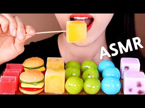 ASMR?ICE CUBE+GUMMY+CANDIED FRUITS(TANGHULU)+JEWELRY CANDY eating sounds MUKBANG디저트 먹방咀嚼音果物飴+琥珀糖+アイス