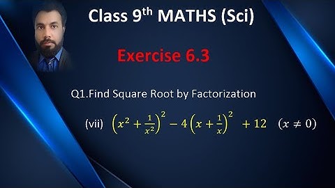 07 - 9th class Maths, Exercise 6.3 Q1 part 7 Algebraic manipulation chapter 6.