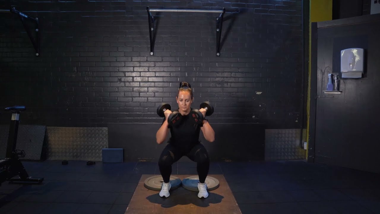 Heel Elevated Dumbbell Squat - YouTube