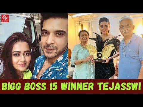 Bigg Boss 15 winner Tejasswi, beau Karan get grand welcome as they return home |ETV Bharat Film News