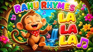 Happy Monkey Song 🐒🎶 | LA LA LA Song for Kids | Nursery Rhymes | Rahu Rhymes