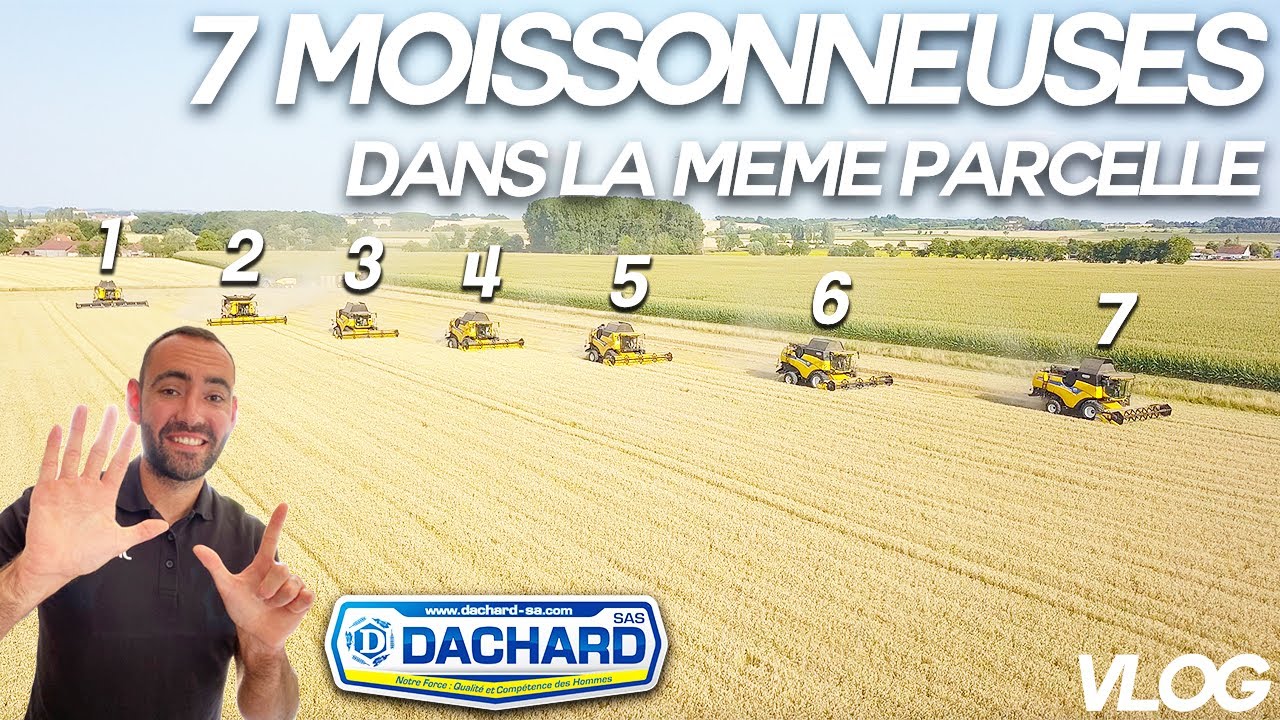 Une Armée Jaune dans les Blés ! (7 moissonneuses dans la même parcelle) - Vlog JFITfarmer