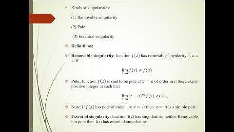 lecture on Singularities part 1