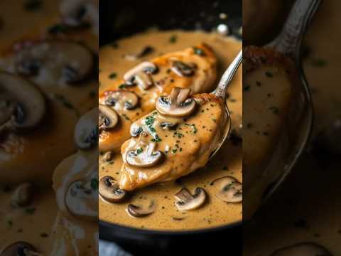 دجاج كريمي بالمشروم طبق ملوكي بمكونات بسيطة
