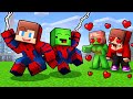 JJ and Mikey Girls FELL in Love with SPIDERMANS - Minecraft Maizen Animations