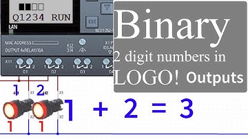 Binary 2 digit numbers in LOGO! Outputs  (by CADe_SIMU)