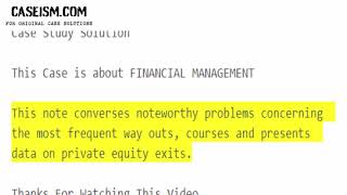 Private Equity Exits Case Study Help - Caseism.com