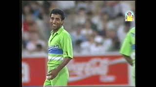 A rare sight. Saeed Anwar takes a rare wicket dismissing Tom Moody at the SCG 1989/90