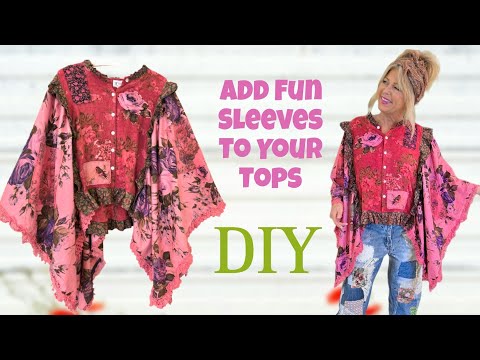 DIY THRIFT FLIP How To Add Sleeves and Decorate a Sleeveless Top UPCYCLE thumbnail