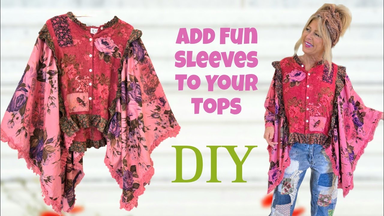 ЭКОНОМИЯ: как добавить рукава и украсить топ без рукавов своими руками. UPCYCLE