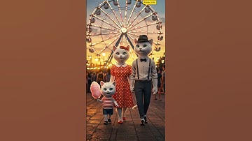 The Cat Family’s Magical Ferris Wheel Ride 🎠❤️|| #ai#cat#funny#cute#catshort##viralvideo#misumew