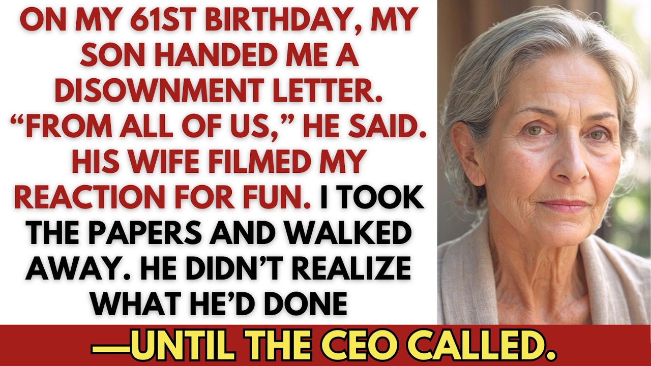 My Son Handed Me Disownment Papers on My Birthday—Then the CEO Called Me Forward