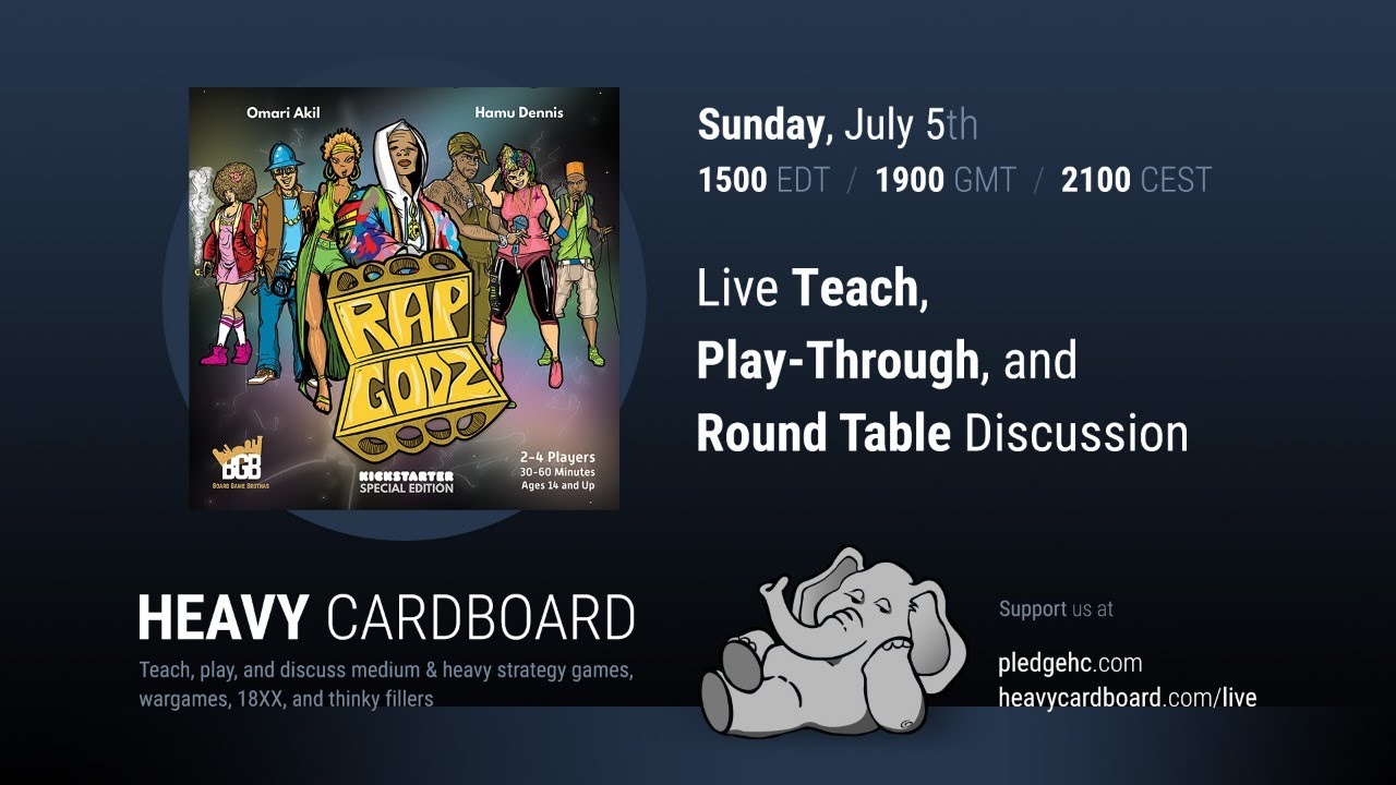 Rap Godz 2p Teaching, Play-through, & Round table by Heavy Cardboard