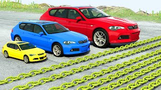 Big & Small Cars vs Numerous Chains ✅ BeamNG.Drive | GipsoCartoon