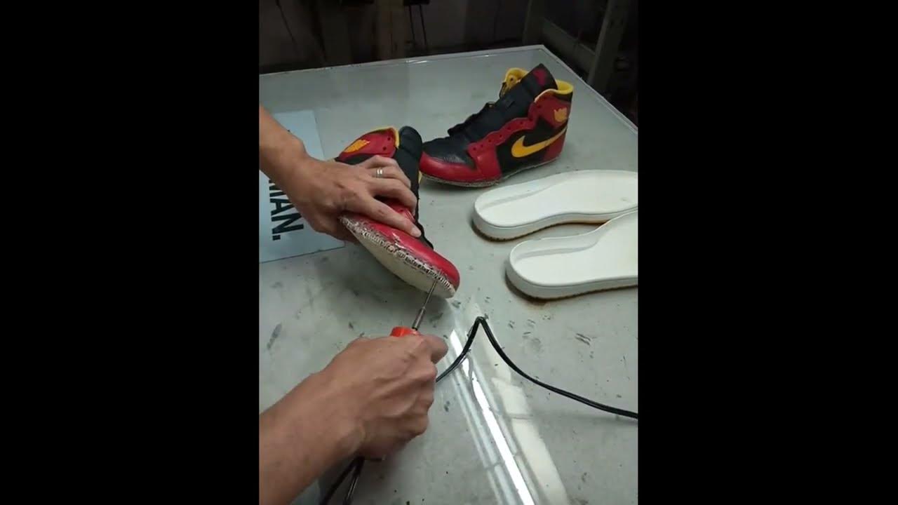 SHOE REPAIR PROCESS// Jordan 1 Full restoration 👟👟 YouTube