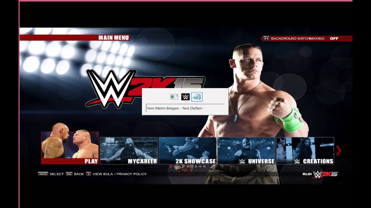 wwe 2k15 pc sin cara ile maç yapma. - YouTube