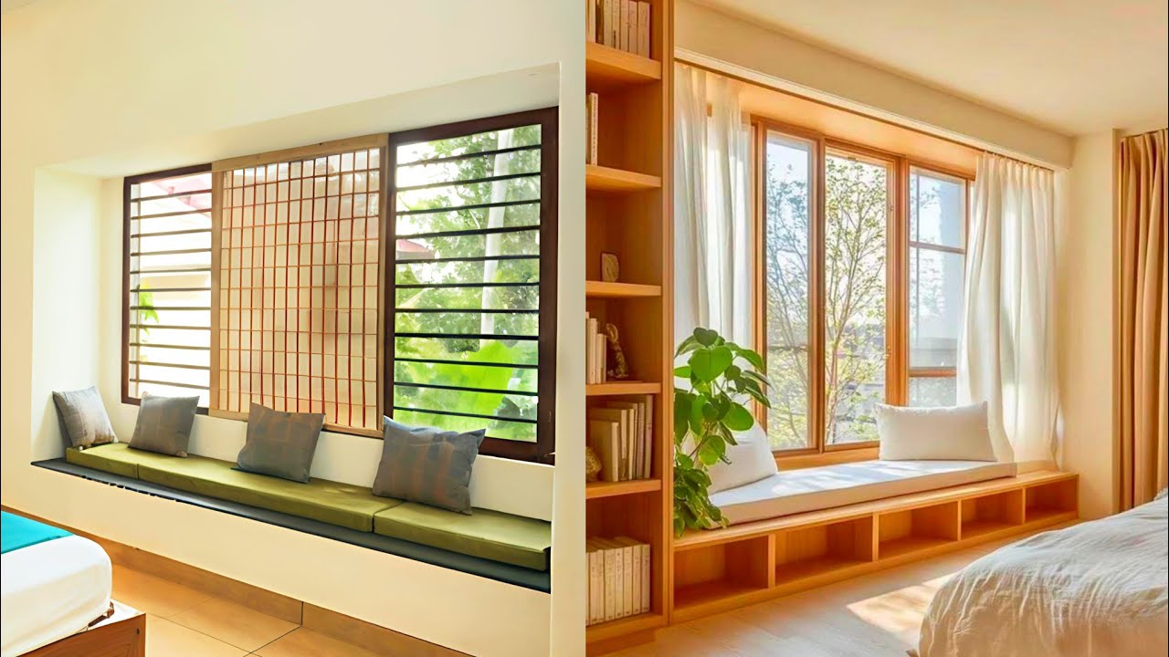 Modern Window Seating With Bench Storage Design | Bay Window Box Window ...