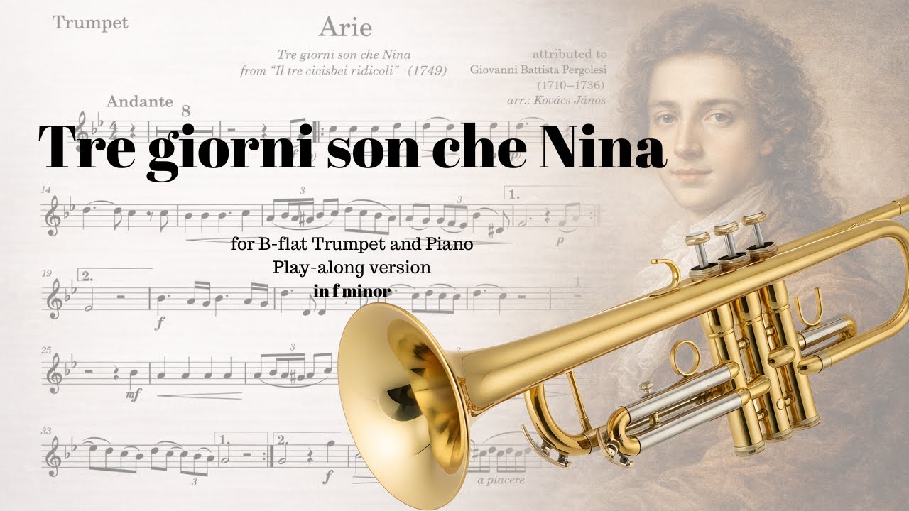 Tre giorni son che Nina (f-minor) | for Bb-trumpet with accompaniment