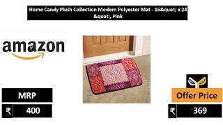 Home Candy Plush Collection Modern Polyester Mat   16&amp;quot; x 24&amp;quot;, Pink