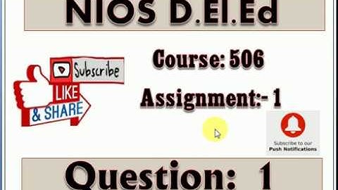NIOS Deled Course 506 Assignment 1 Q.No 1 in Punjabi
