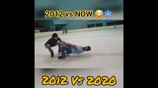Ice Skating Trick: 2012 vs 2020 😂❄️ | Then vs. Now #shorts #funny #madebysoso @MadeBySoso #pro