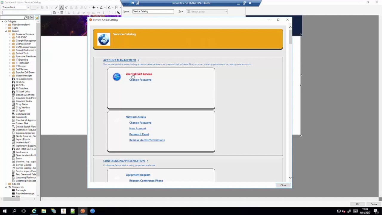 Cherwell Tutorial How to Remove DrillDown in the Action Catalog YouTube