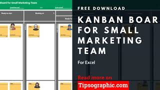 Kanban Board for Small Marketing Team, Free Excel Download 🡆 https://bit.ly/2S7YNWV