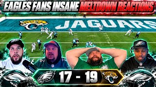 PHILADELPHIA EAGLES FANS INSANE MELTDOWN REACTIONS TO COLLAPSE VS JAGUARS | EAGLES 17-19 JAGUARS