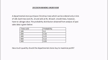 Decision making under risk - Example 1