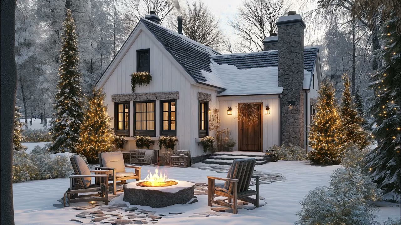 New Year Winter Jazz ❄️ Cozy Fireplace Vibes in a Quiet Snowy Night