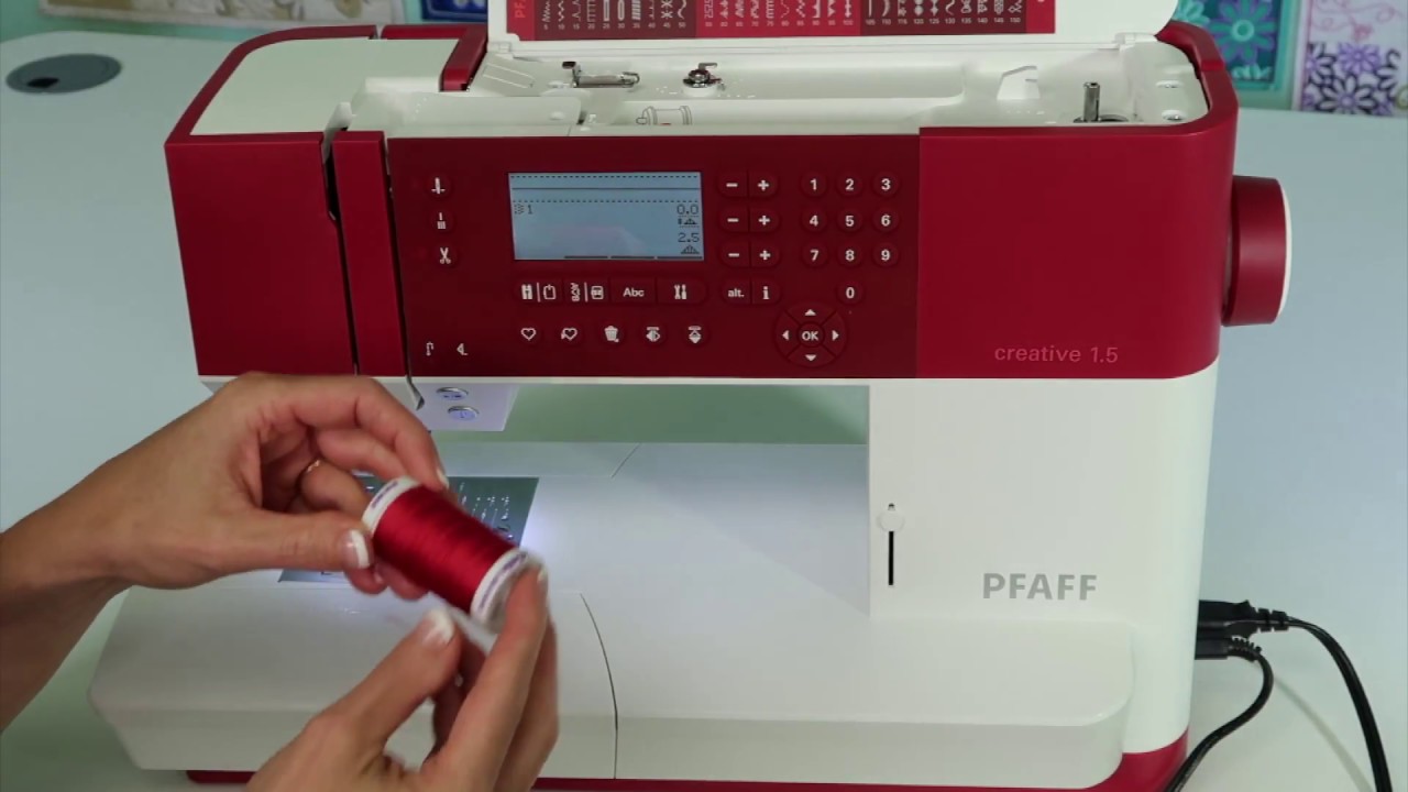 Pfaff creative 1.5 4 Threading & Winding a Bobbin YouTube