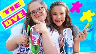 Tie Dye Shoe Challenge!! (Sarah Grace vs Sierra Haschak)