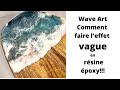Wave art technique resine epoxy art  ocean art for beginners with lacing