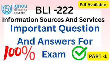 BLI -222 \\ PART -1 Most Important Question & Answer #ignou #bli222 #part1 #ignoustudymaterial