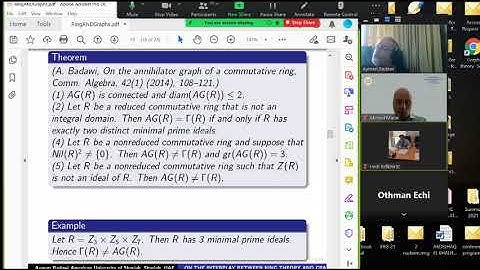 keynote speaker "ON THE INTERPLAY BETWEEN RING THEORY AND GRAPH THEORY," the University of Bahrain.