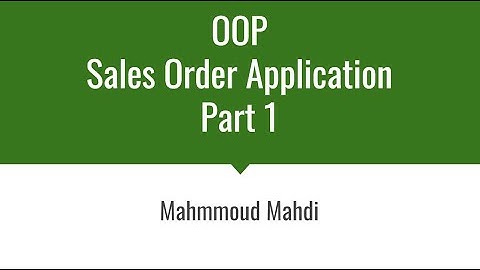 Sales Order Application - DataView [Part 1]