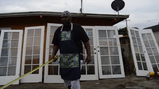 Porch enclosure w/ glass panel doors. Video #1
