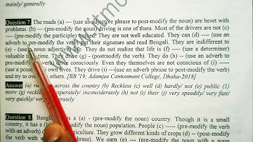 English Modifier | HSC Board Question Barishal Board 2019 | Practice of Modifier | Modifier HSC