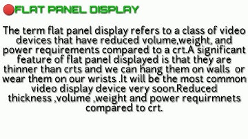 Flat panel display in computer graphics