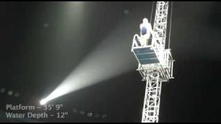 Professor Splash Jumps from 35 feet into 12 inches of water breaking world Record.