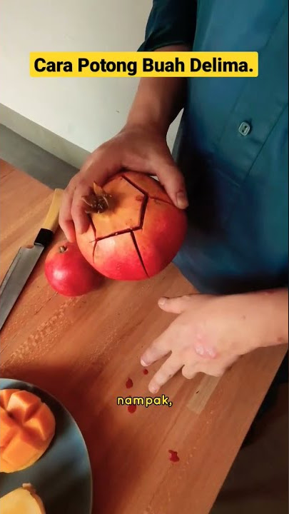 Cara potong buah delima. tutorial potong buah delima. #tutorial #buahbuahan  #pasago