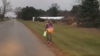 Dad makes daughter walk as punishment for bullying