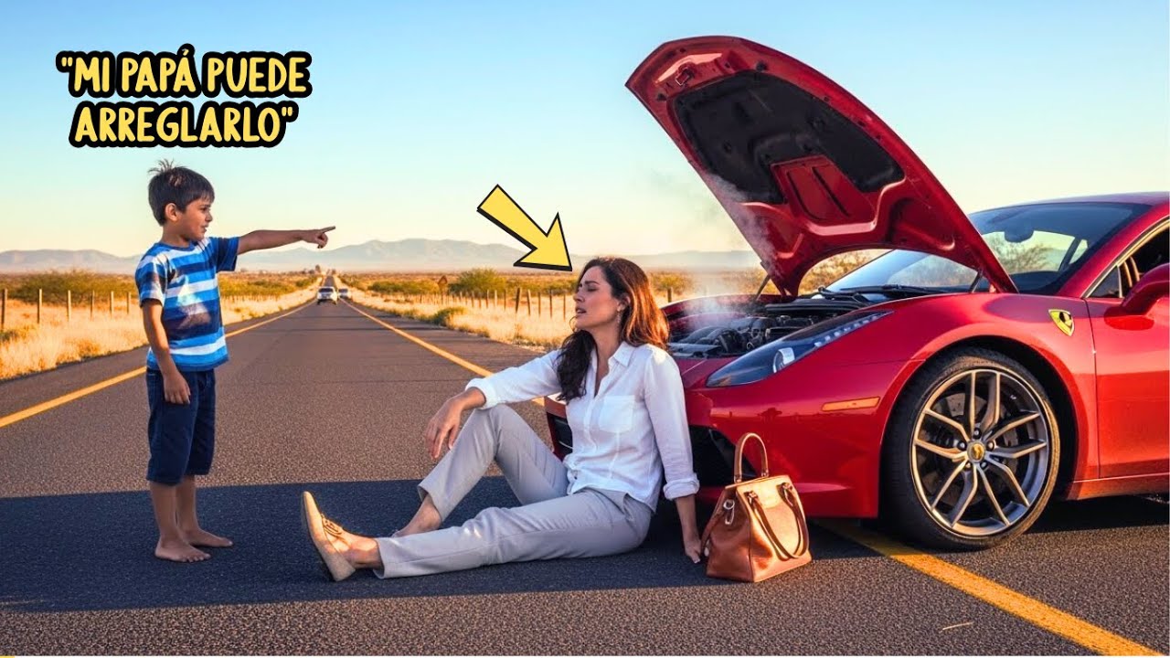 UNA BILLONARIA QUEDÓ VARADA CON SU FERRARI — Y UN NIÑO DIJO: 